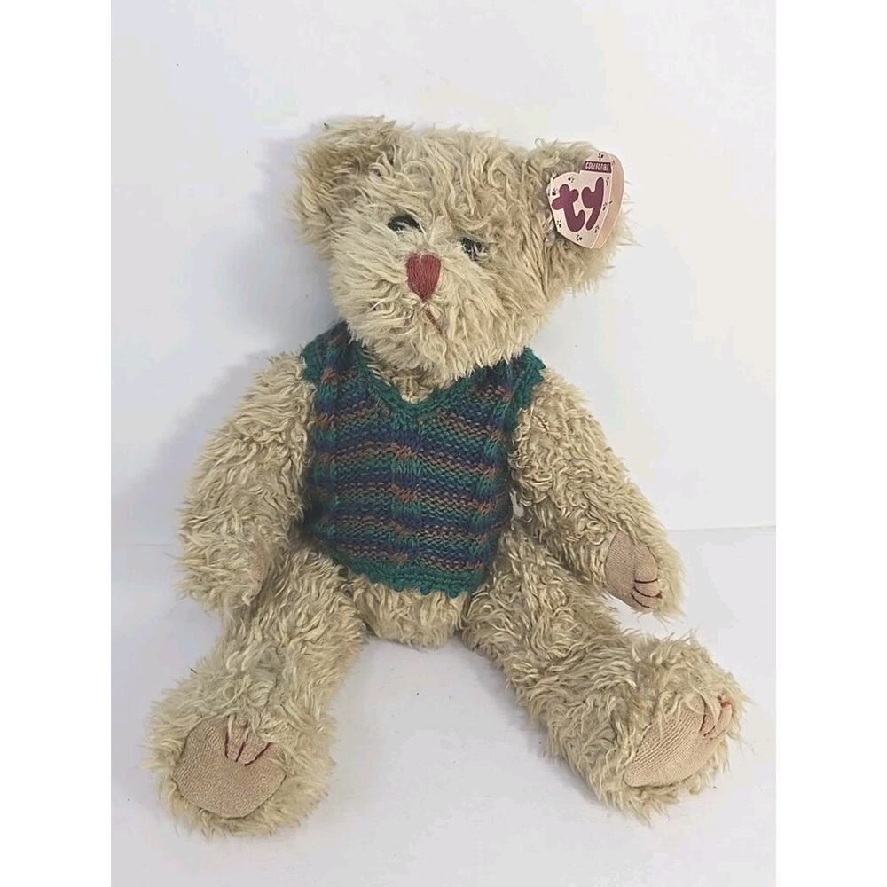 1993 Ty Beanie Collectible "Grover Gold" 6051 Retired Brown‎ Bear 15"Tall BB5